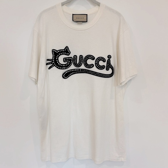 Gucci Appliqué Kitty Cat Tee - Picture 1 of 12